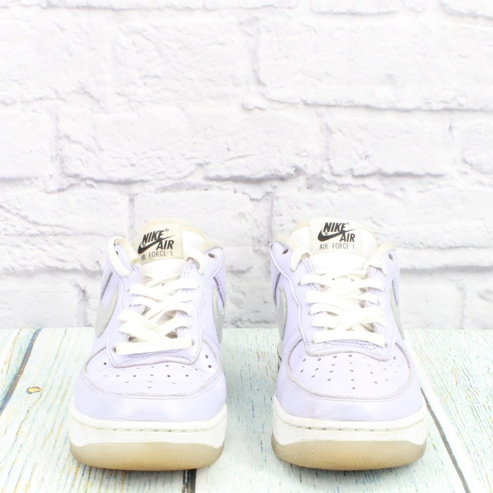 Nike Air Force 1 Purple Leather Lace Up Athletic Sneakers Shoes Size 6 - Picture 4 of 9